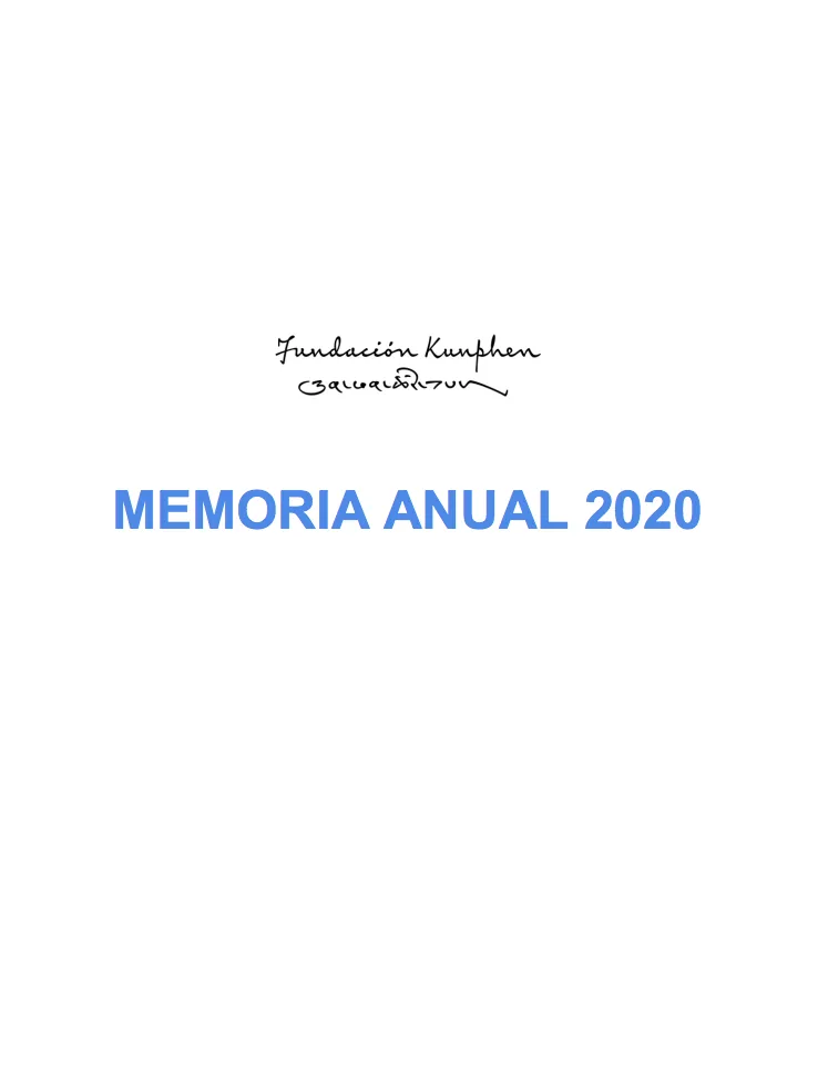 Portada de la memoria de actividad de 2020